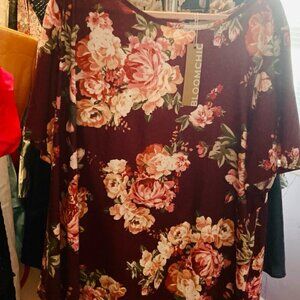 Bloomchic burgundy and floral blouse